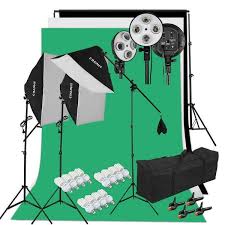 Shop Craphy Cps 003 2000w Photography Studio 4 Socket Softbox Continuous Lighting Kit With Backdrop Stand Overstock 30617465