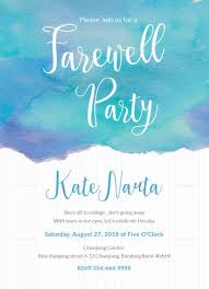 Watercolor Farewell Party Invitation Template Farewell