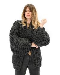 Online boutique affordable sweaters & cardigans & women's clothing detail complete your ensemble with this versatile cardigan. Chunky Knit Cardigan Dark Grey Urbankissed Sustainable Marketplace