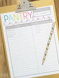 Printable Pantry Inventory List Carrie Elle