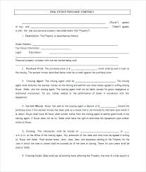 Property Purchase Agreement Form Standard Template Land