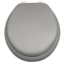 Mist Grey Padded Toilet Seat Cush N Soft