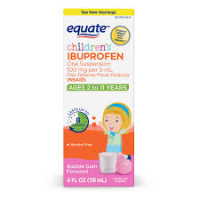 Equate Childrens Ibuprofen Bubble Gum Suspension 100 Mg 4 Oz Walmart Com
