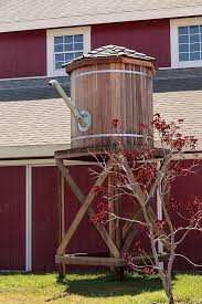 Well Water Tower Tank On A Farm Pump