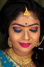 image of an indian showing her