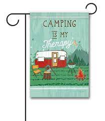 Camping Is My Therapy Garden Flag