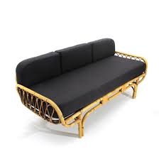 midcentury italian rattan sofa bed