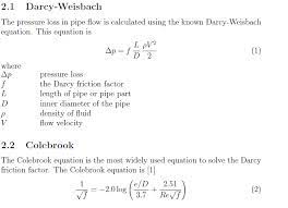 Friction Coefficient F In Pipes