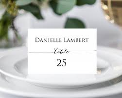 Place Cards Printable Place Cards Template Wedding Place