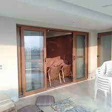 Plain Wooden Sliding Glass Door