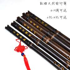 Dunhuang 6 Hole 8 Hole Black Bamboo Flute Tone Optional Gf