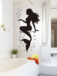 Mermaid Print Wall Sticker Shein