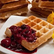 belgian waffles with berry compote