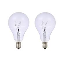 Sylvania 60 Watt A15 Fan Clarity Clear Candelabra Incandescent Light Bulb 2 Pack 10509 The Home Depot