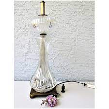 Vintage Glass Table Lamp Fluted Glass
