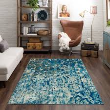 blue indoor abstract area rug