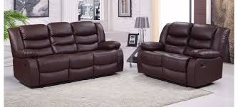 roman brown recliner leather sofa set 3