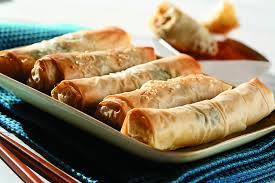 phyllo pastry spring rolls with pork