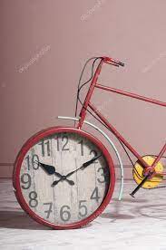 wall clock built into the bicycle wheel