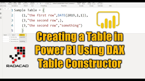 power bi using dax table constructor