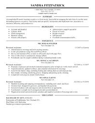 Personal Assistant Resume Objective Personal Personal Assistant