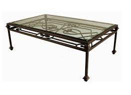 coffee table with double iron wrought