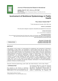 nutritional epidemiology in public health