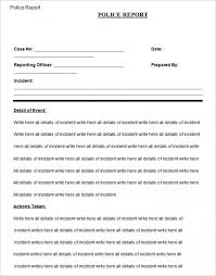Sample Police Report Template Word Spectacular Police Report