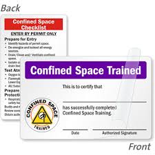 Confined Space Trained Wallet Card Signs Sku Bd 0401 Sl