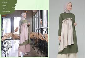 Model baju muslimah warna hitam elegan terbaru via www.dedeyahya.web.id. Tampil Fresh Dengan 7 Padu Padan Warna Hijau Olive Dan Hijab