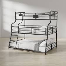 Merax bunk beds twin over full bunk bed with ladder for kids bedroom, white/gray. Harriet Bee Prather Twin Over Full Over Queen Bed Reviews Wayfair