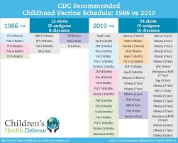 Cdc Recommended Vaccine Schedule 1986 Vs 2019 Childrens