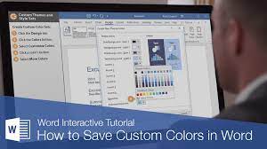how to save custom colors in word