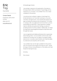 counselor cover letter exle free guide