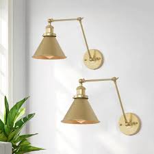 lnc brass swing arm 1 light gold bell