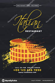 Colosseum Italian Restaurant Menu Card Template Flyer Design
