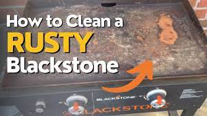 cleaning a rusty blackstone