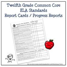 Twelfth Grade Ela Common Core Progress Report Chart