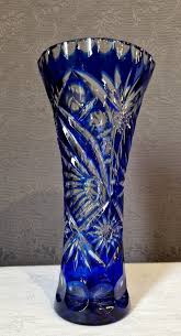 Proantic Bohemian Crystal Cobalt Blue Vase