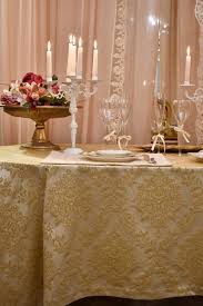 Luxury Ivory Gold Damask Tablecloth