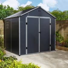 dark grey airevale plastic garden shed