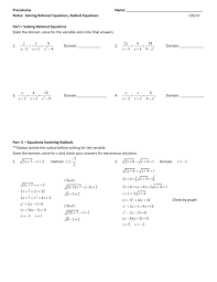 Notes Solving Rational Equations Radical