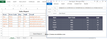 vba macro to send email from excel with