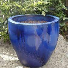 Blue Glazed Egg Garden Pots Pots To