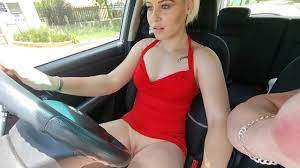 Naughty slut pulling up her dress just to show off her pussy and  masturbates while driving in public - XVIDEOS.COM