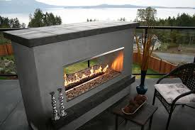 double sided outdoor fireplace