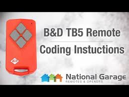 coding instructions b d tb5 remote