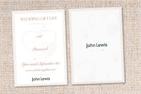 Briefbox Wedding Gift List Card For John Lewis By