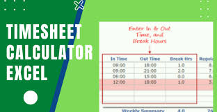 create timesheet calculator in excel