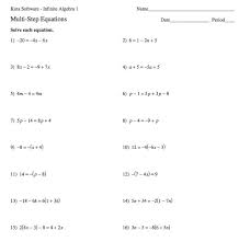 Multi Step Equations Worksheets Multi